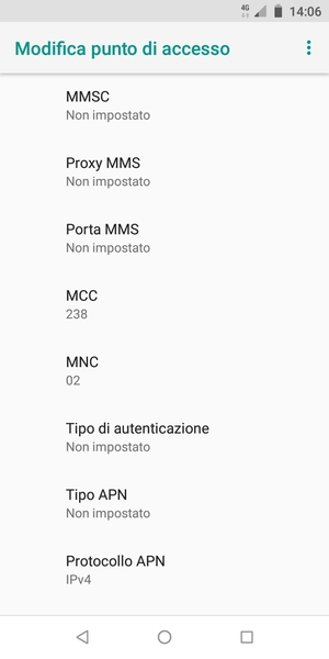 Scorri verso il basso e inserisci le informazioni degli MMS