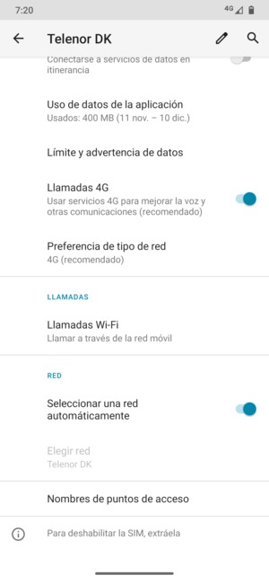 Desplácese y seleccione Nombres de puntos de acceso