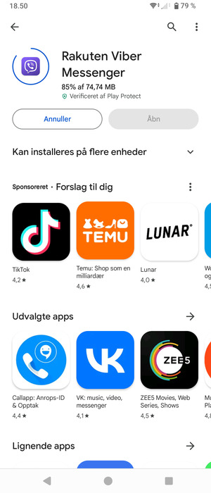 Afvent at installeringen er afsluttet