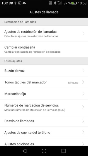 Desplácese y seleccione Buzón de voz