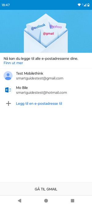 Velg GÅ TIL GMAIL
