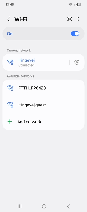 You are now connected to the Wi-Fi network