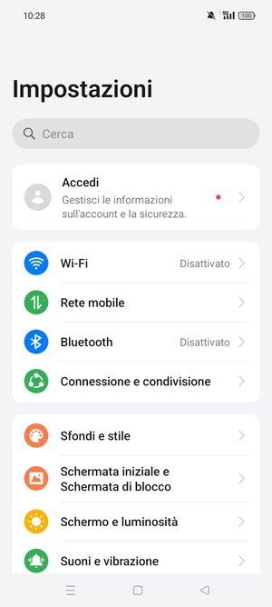 Seleziona Wi-Fi
