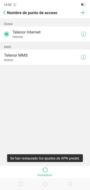 Seleccione Nuevo APN