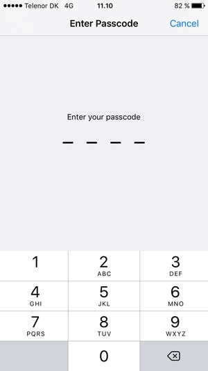 Enter your passcode for the phone lock if this is already activated on your phone