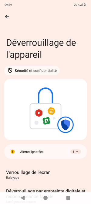Sélectionnez Verrouillage de l'écran