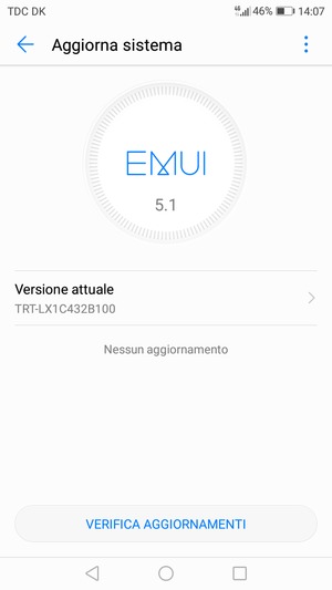 Se il tuo telefono è aggiornato, vedrai la seguente schermata