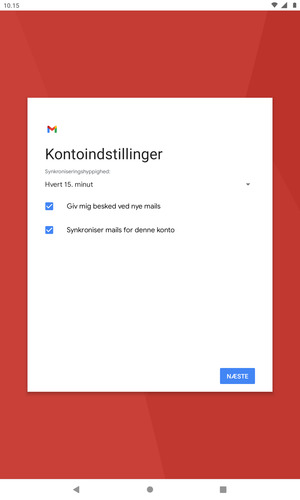 Vælg NÆSTE