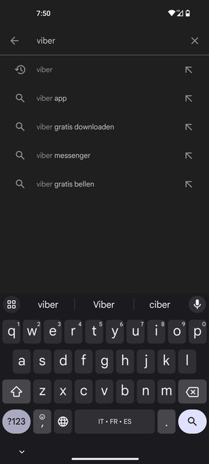 Voer de app-naam in en selecteer Zoeken
