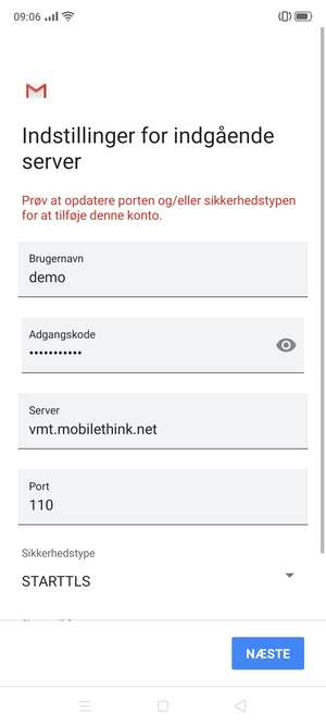 Vælg Sikkerhedstype