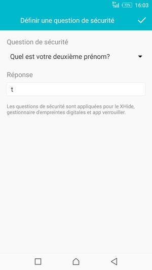 Saisissez la réponse et sélectionnez OK