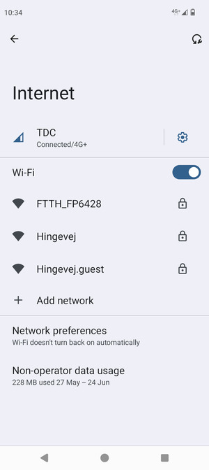 Select the wireless network you want to connect to