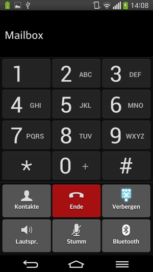 Wenn Ihre Voicemail anruft, wie auf diesem Bild, ist Ihr Handy richtig eingestellt.