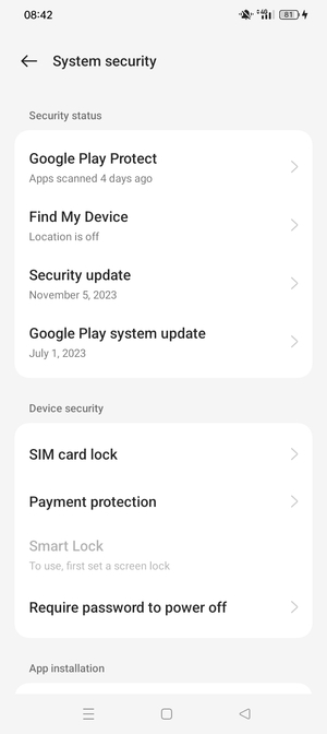 Select SIM card lock