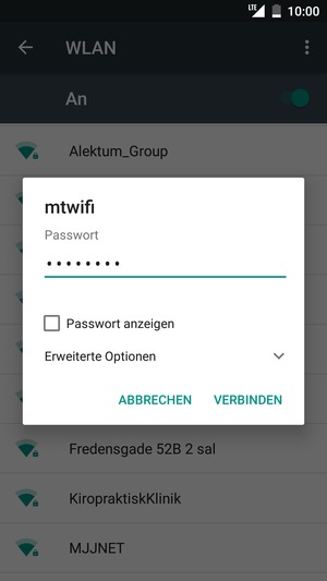Geben Sie das WLAN-Passwort ein und wählen Sie VERBINDEN