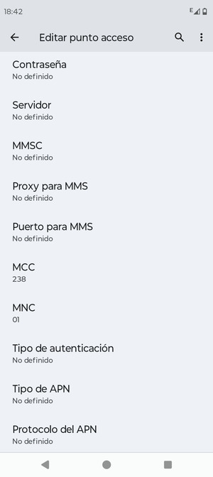Desplácese hacia abajo e introduzca la información MMS
