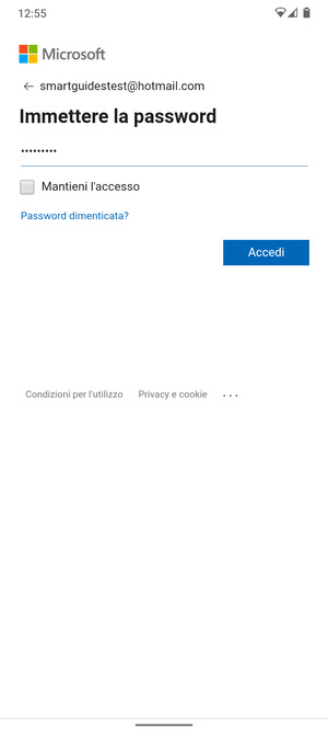 Inserisci la tua password e seleziona Accedi