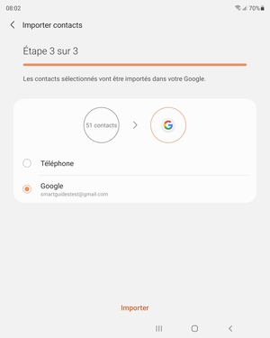 Sélectionnez Importer