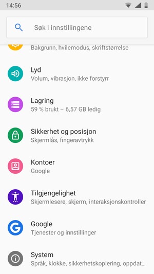 Bla til og velg System