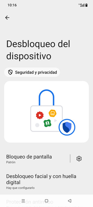 El teléfono ha sido asegurado con un bloqueo de pantalla