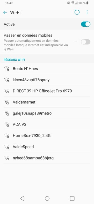 Sélectionnez le réseau sans fil auquel vous souhaitez vous connecter