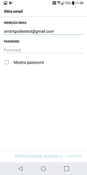 Inserisci il tuo indirizzo Gmail e seleziona Password