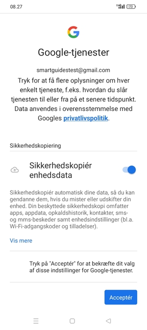 Vælg Acceptér
