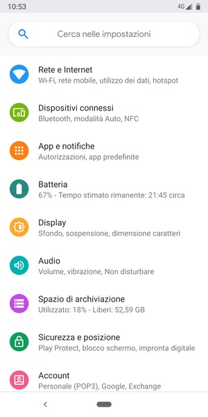 Seleziona Rete e Internet