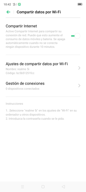 El teléfono ha sido configurado para su uso como módem