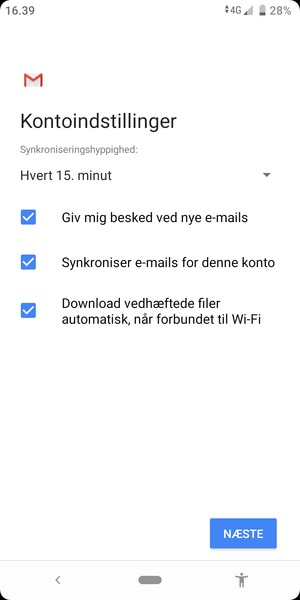 Vælg NÆSTE