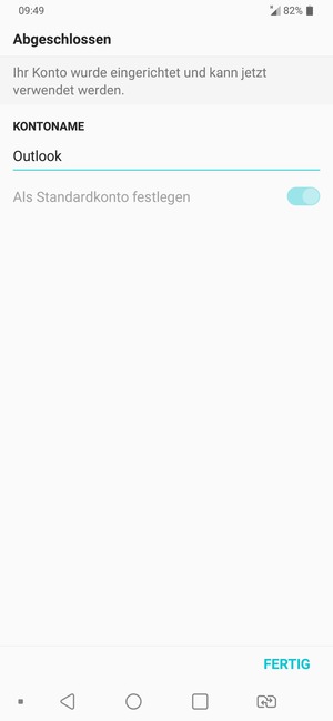Geben Sie Ihrem Konto einen Namen und wählen Sie FERTIG