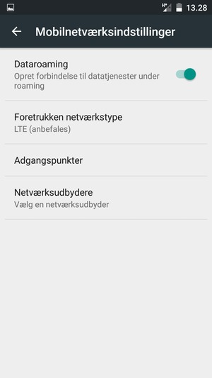 Vælg Foretrukken netværkstype
