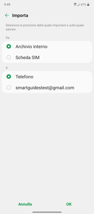 Seleziona Scheda SIM