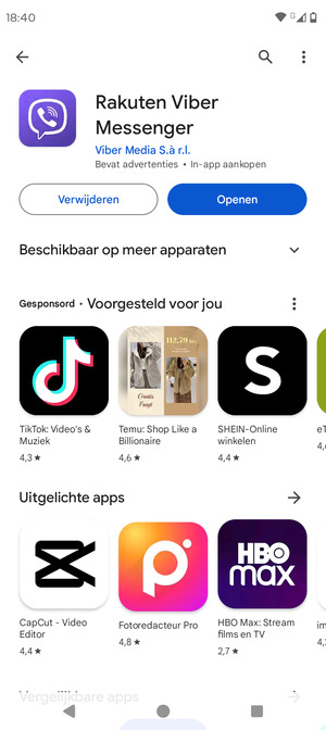 Selecteer Openen