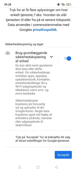 Vælg Acceptér