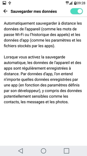 Sélectionnez le bouton Retour