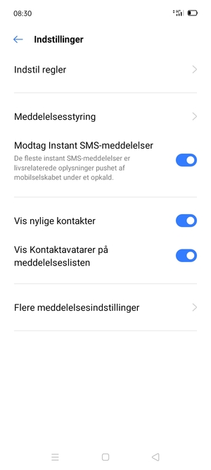 Vælg Flere meddelelsesindstillinger