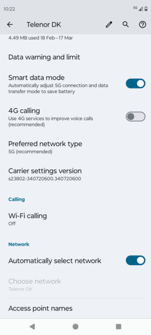 To change network if network problems occur, turn off Automatically select network