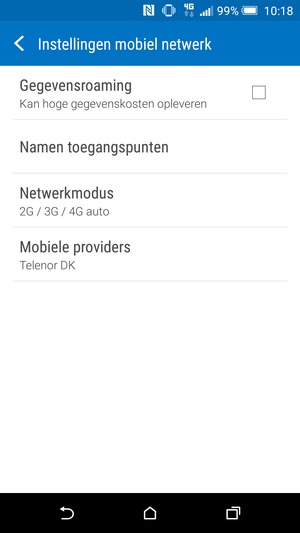 Om van netwerk te wisselen in geval van netwerkproblemen, selecteert u Mobiele providers