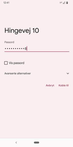 Skriv inn Wi-Fi-passord og velg Koble til