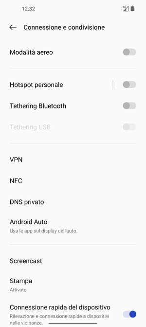 Seleziona Hotspot personale