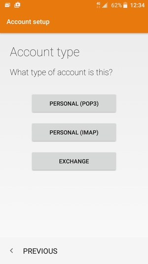 Select PERSONAL (POP3) or PERSONAL (IMAP)