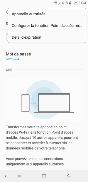 Sélectionnez Configurez la fonction Point d'accès m..