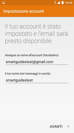 Scegli un nome per il tuo account e inserisci il tuo nome. Seleziona AVANTI