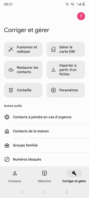 Sélectionnez Gérer la carte SIM