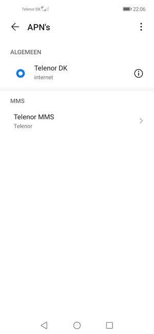 Selecteer de Menu-knop