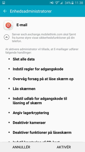 Vælg AKTIVÉR