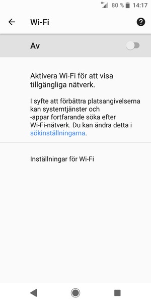 Aktivera Wi-Fi