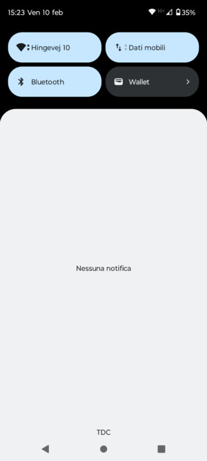 Scorri nuovamente verso il basso il menu in alto