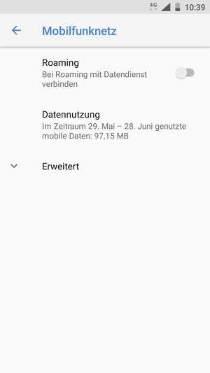 Um das Netzwerk zu wechseln, falls Probleme auftreten, wählen Sie Erweitert